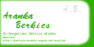 aranka berkics business card